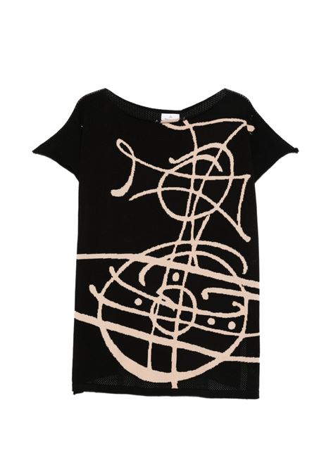 top beach graffiti orb unisex nero VIVIENNE WESTWOOD | 8101000P-K0073N401